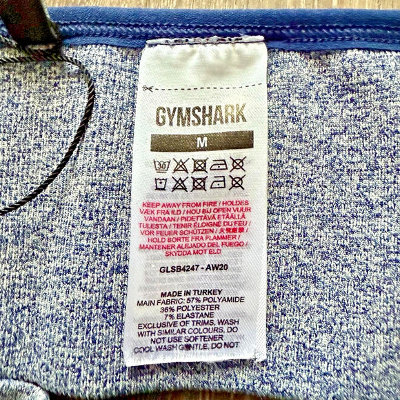 NEW Gymshark Navy Marl/Light Gray Flex Strappy Sports Bra Women's Size Medium - Picture 9 of 12